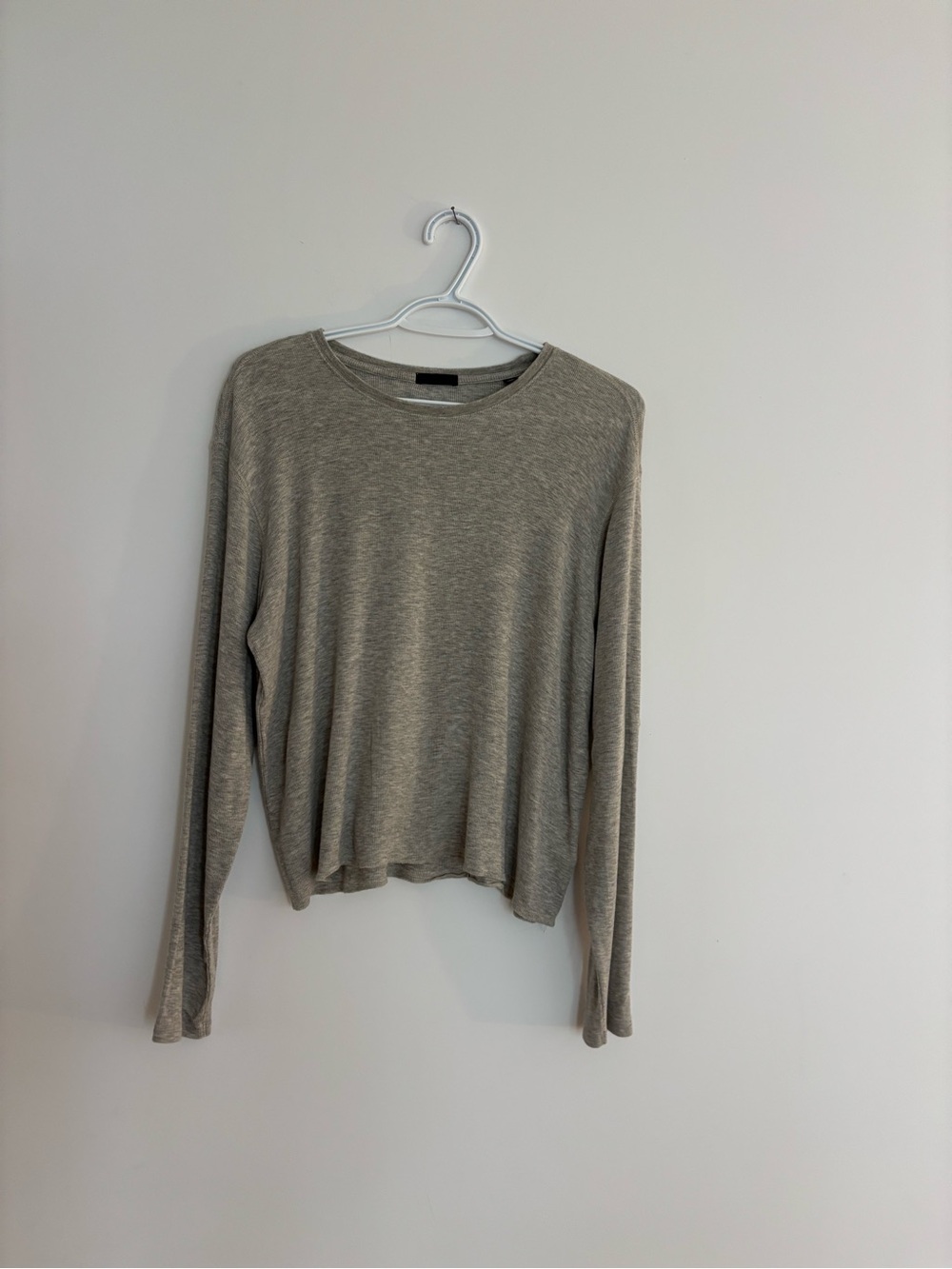 ATM Anthony Thomas Melillo Lightweight Scoop Neck Pullover in Heather Taupe